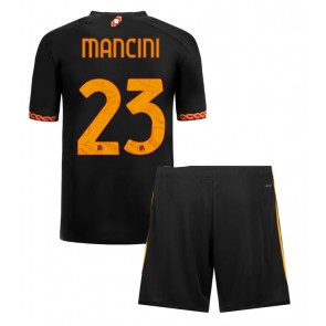 AS Roma Gianluca Mancini #23 Tredje trøje Børn 2023-24 Kort ærmer (+ korte bukser)